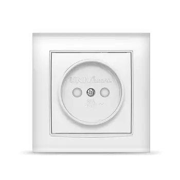 Розетка UNIVersal Бриллиант 7947595, скрытый монтаж, однопостовая, со шторками, 16A, в сборе, IP20, белый (7947595)