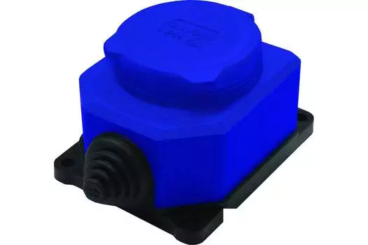 Розетка UNIVersal КОМПАКТ 3047, открытый монтаж, однопостовая, с з/к, с крышкой, 16А, в сборе, IP44, Schuko, синий, 1 шт. (3047)