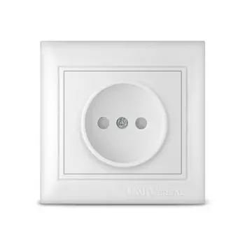 Розетка UNIVersal Севиль С0047, скрытый монтаж, однопостовая, со шторками, 16A, в сборе, IP20, белый (С0047)