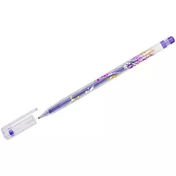 Ручка гелевая Crown MTJ-500GLS, фиолетовый, колпачок (13749)
