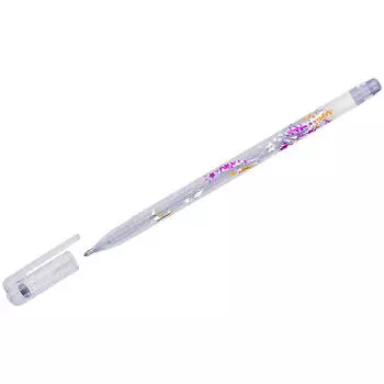 Ручка гелевая Crown MTJ-500GLS, серебро, колпачок (13747)