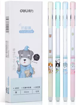 Ручка гелевая Deli, черный, пластик, колпачок (A650)