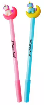 Ручка гелевая Silwerhof MOONLIGHT, синий, пластик, колпачок (026162-01)