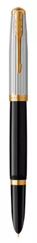Ручка перьевая Parker 51 Premium Black St.Steel GT F, смола акриловая, колпачок, подарочная упаковка (CW2169030)