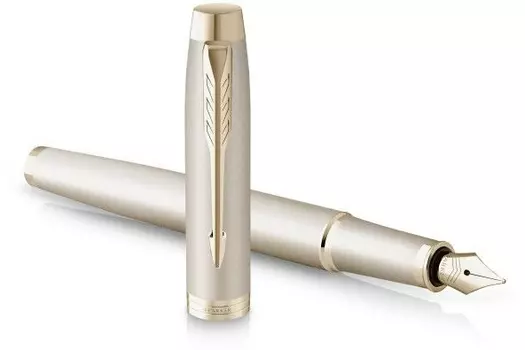 Ручка перьевая Parker IM Monochrome F328 Champagne PVD M, Латунь, колпачок, подарочная упаковка (2172954)
