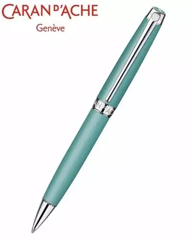 Ручка шариковая автомат CARANDACHE Leman Alpine blue, синий, Латунь, колпачок, подарочная упаковка (4789.755)