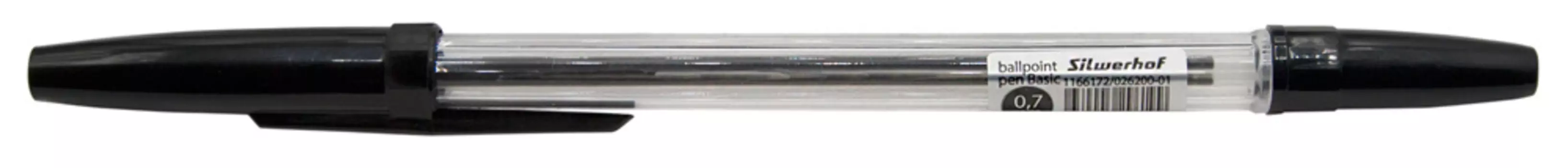 Ручка шариковая Silwerhof BASIC, черный, колпачок, картонная коробка (026200-01)