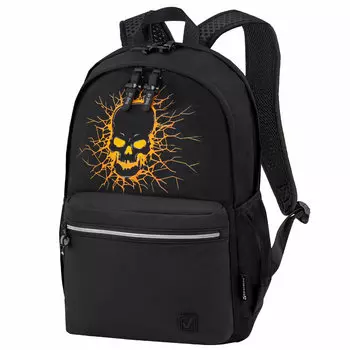Рюкзак Brauberg FASHION CITY Skull, вентилируемая, 2 отделения, черный (272572)