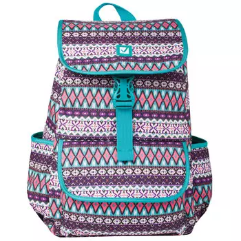 Рюкзак Brauberg узоры Ромб, 1 отделение, бирюзовый (226358)