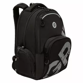 Рюкзак GRIZZLY, анатомическая, вентилируемая спинка, 2 отделения, черный (RU-433-1/2)