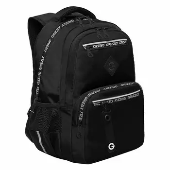 Рюкзак GRIZZLY RB STYLE, анатомическая, вентилируемая спинка, 2 отделения, черный (RB-454-1/1)