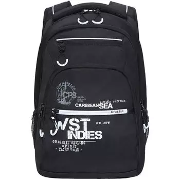 Рюкзак GRIZZLY WEST INDIES, 2 отделения, черный (RU-131-1/1)