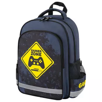 Рюкзак ПИФАГОР SCHOOL Game zone, формоустойчивая, 1 отделение, темно-серый (271407)