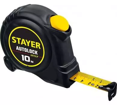 Рулетка 10 м x 2.5 см, KRAFTOOL AutoStop (3412-10-25)