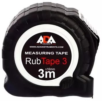 Рулетка 3 м x 1.6 см, прорезиненный корпус, ADA RubTape (А00155)