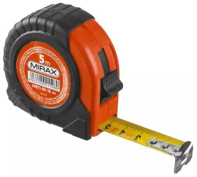 Рулетка 5 м x 1.8 см, прорезиненный корпус, Mirax Rubber (34011-05-18_z02)