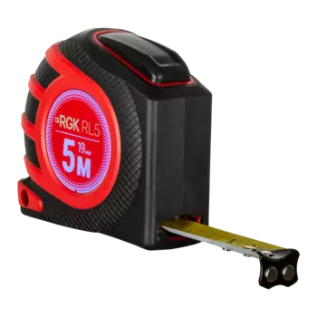 Рулетка 5 м x 1.9 см, прорезиненный корпус, магнитная, RGK RL5