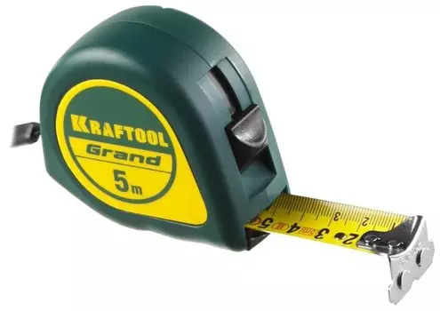 Рулетка 5 м x 2.5 см, прорезиненный корпус, магнитная, KRAFTOOL GRAND (34022-05-25)