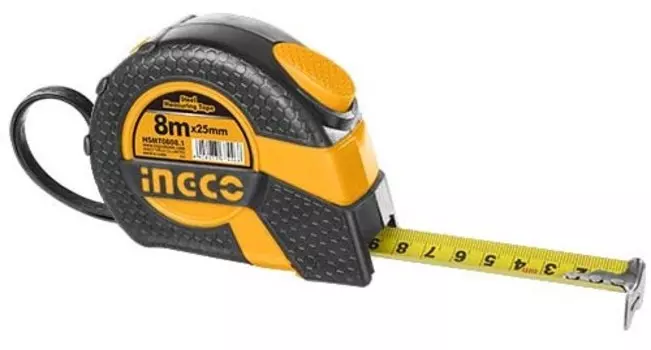 Рулетка 8м x 25мм, магнитная, INGCO HSMT0808.1