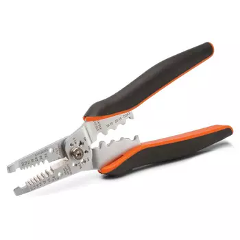 Съемник изоляции (стриппер) от 0.5 мм до 6 мм, обжим наконечников, резка провода, пассатижи, отверстия для формирования петель, КВТ WS-01D (55948)