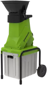 Садовый измельчитель Greenworks GACSB 2500B, электрический, 2.5кВт, режущий вал, диаметр веток до 40мм, контейнер на 40л, 13.2кг (2206707)