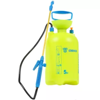 Садовый опрыскиватель DEKO DKSP06, длина шланга 1.3 м, наплечный, помповый, бак 5 л, зеленый/голубой (065-0938)