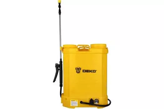Садовый опрыскиватель DEKO DKSP10, ранцевый, аккумуляторный, бак 16 л, желтый (065-0954)