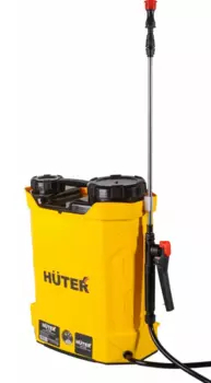 Садовый опрыскиватель Huter SP-10AC, длина шланга 1.5 м, наплечный, аккумуляторный, помповый, бак 8 л, желтый/черный (70/13/52)
