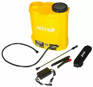 Садовый опрыскиватель Huter SP-12AC, длина шланга 1.2 м, ранцевый, аккумуляторный, бак 12 л, желтый/черный (70/13/28)