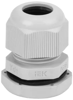 Сальник IEK PG16, диаметр кабеля 9-13мм IP54, пластик, серый (YSA20-14-16-54-K41)