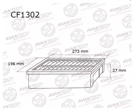 Салонный фильтр Avantech для DAEWOO, GMC (CF1302)