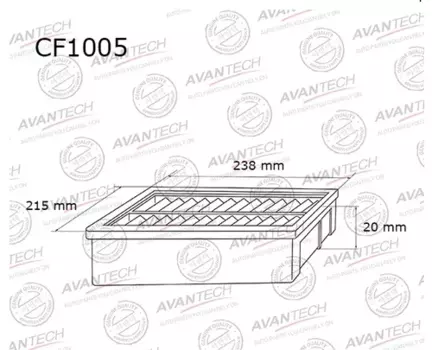 Салонный фильтр Avantech для Hyundai (CF1005)