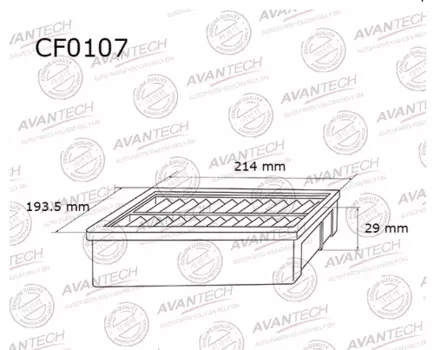 Салонный фильтр Avantech для Subaru, Toyota (CF0107)