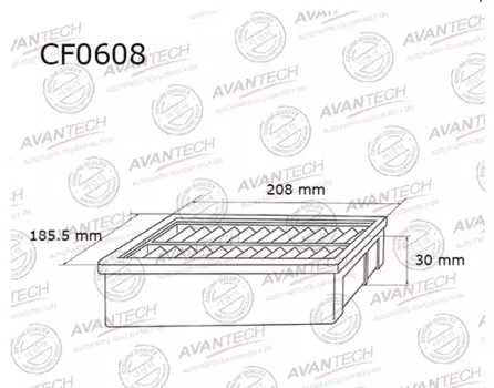 Салонный фильтр Avantech для Subaru, Toyota (CF0608)