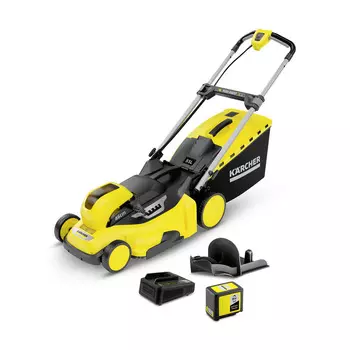 Самоходная газонокосилка KARCHER LMO 36-46 Battery, электрическая, аккумуляторная, Li-Ion, -, 36В, ширина скашивания 46см, высота скашивания 20мм-70мм, объем травосборника 55л., 18.5кг, АКБ+З/У (1.444-470.0)