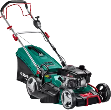 Самоходная газонокосилка ЗУБР ГБС-510, бензиновая, 6.5 л.с., ширина скашивания 51см, высота скашивания 25мм-75мм, объем травосборника 70л., 33кг (ГБС-510)