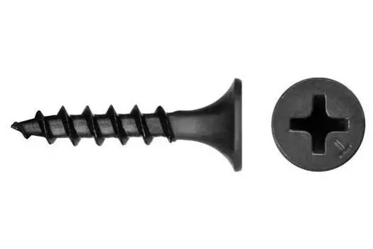 Саморез гипсокартон-дерево 3.5 мм x 2.5 см (PH2), фосфатированное покрытие, черный, 9000 шт., KRAFTOOL (3005-25)