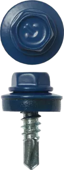 Саморез кровельный для металлических конструкций 5.5мм x 19мм, цинковое покрытие, с шайбой, RAL-5005 синий насыщенный, 500шт., ЗУБР Профессионал (4-300315-55-019-5005)