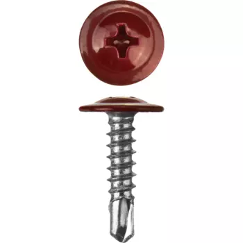 Саморез ПШМ-С металл 4.2мм x 16мм (PH2), RAL-3005 темно-красный, 500шт., картонная коробка, ЗУБР Мастер (300211-42-016-3005)