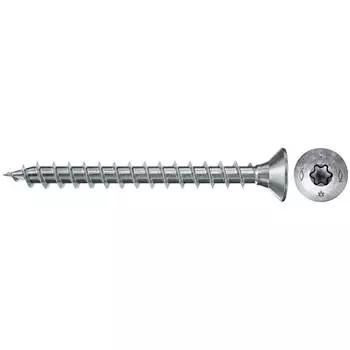 Саморез с потайной головкой по дереву 4 мм x 2 см, синее пассивирование покрытие, серебристый, 200 шт., Fischer FPF II CTF (670150)