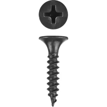 Саморез СГМ гипсокартон-металл 3.5 мм x 2.5 см (PH2), фосфатированное покрытие, черный, 600 шт., пластиковый контейнер, ЗУБР Профессионал (300011-35-025)