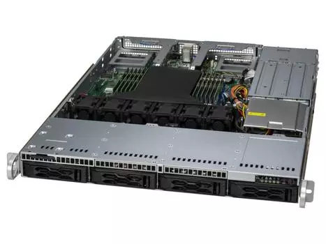 Сервер Supermicro 1015CS-TNR, 1xAMD EPYC 9354, 2x64Gb RAM, 1x480Gb SATA SSD, 4x2.5/3.5" HS, noDVD, 2x10GLAN, 2x10GLAN SFP+, IPMI, 2x860 Вт (up2), 1U (AS -1015CS-TNR.)