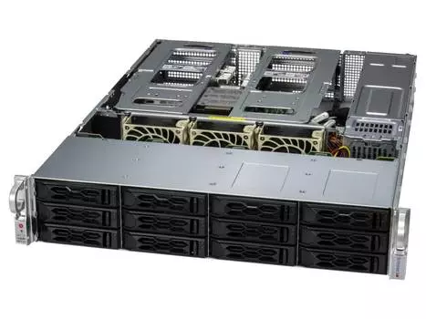 Сервер Supermicro 2015CS-TNR, 1xAMD EPYC 9534, 2x64Gb RAM, 1x480Gb SATA SSD, 12x2.5/3.5" HS, noDVD, 2x10GLAN, 2x10GLAN SFP+, IPMI, 2x1200 Вт (up2), 2U (AS -2015CS-TNR.)