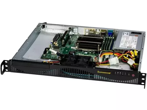 Сервер Supermicro 511R-ML, 1xIntel Xeon E-2486, 1x32Gb RAM, 1x480Gb SATA SSD, No bays, noDVD, 2xGLAN, IPMI, 1x350 Вт, 1U (SYS-511R-ML.)
