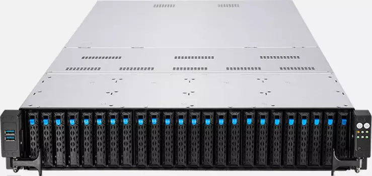 Серверная платформа ASUS RS720-E10-RS24U, 2xSocket4189, 32xDDR4, 24x2.5 HDD HS, 2xM.2-PCI-E, 2x10GLAN, IPMI, Redundant 2x1600 Вт, 2U (90SF00Z3-M000T0)