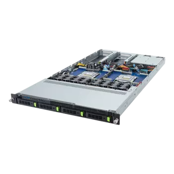 Серверная платформа Gigabyte R183-ZF0, 2xSocket SP5, 24xDDR5, 4x2.5/3.5 HDD HS, 1xM.2-PCI-E, No LAN, AMI MegaRAC SP-X, Redundant 2x2000 Вт, 1U (R183-ZF0-AAJ1)