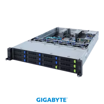 Серверная платформа Gigabyte R282-3C1, 2xSocket4189, 32xDDR4, 12x2.5/3.5 HDD HS + 2x2.5 HS, 2x1 Гбит/c, AMI MegaRAC SP-X, Redundant 2x1600 Вт, 2U (6NR2823C1MR-00-101)