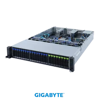 Серверная платформа Gigabyte R282-N80, 2xSocket4189, 32xDDR4, 24x2.5 HDD HS + 2x2.5 HS, 2x1 Гбит/c, IPMI, Redundant 2x1600 Вт, 2U (6NR282N80MR-00)