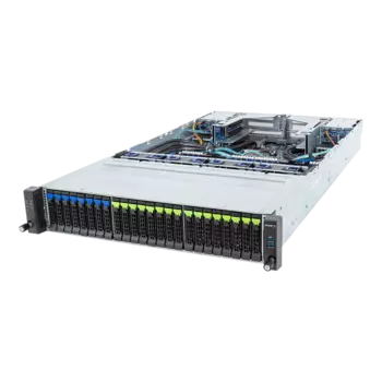 Серверная платформа Gigabyte R283-S92, 2xSocket4677, 32xDDR5, 24x2.5 HDD HS + 4x2.5 HS, 2xGLAN, AMI MegaRAC SP-X, Redundant 2x2000 Вт, 2U (6NR283S92DR000AAJ2)