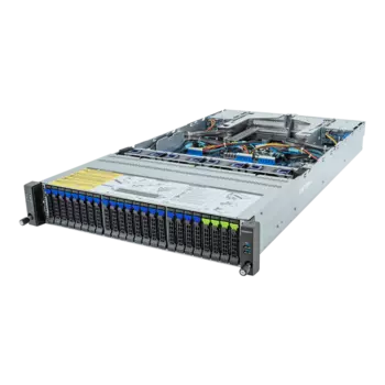 Серверная платформа Gigabyte R283-Z92, 2xSocket SP5, 24xDDR5, 24x2.5 HDD HS + 4x2.5 HS, 3-PCI-E, 2xGLAN, AMI MegaRAC SP-X, Redundant 2x2000 Вт, 2U (R283-Z92-AAE3)